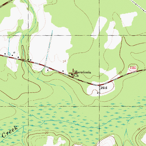 Topographic Map of Macedonia Church, NC