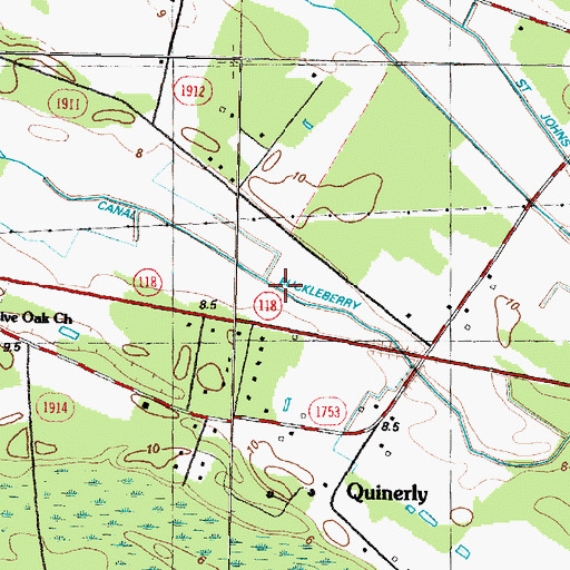 Topographic Map of Buckleberry Canal, NC