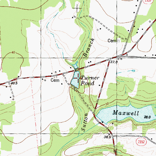 Topographic Map of Turner Pond, NC