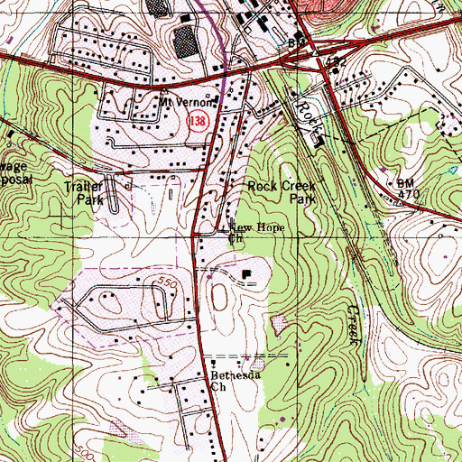 Topographic Map of New Hope Church, NC