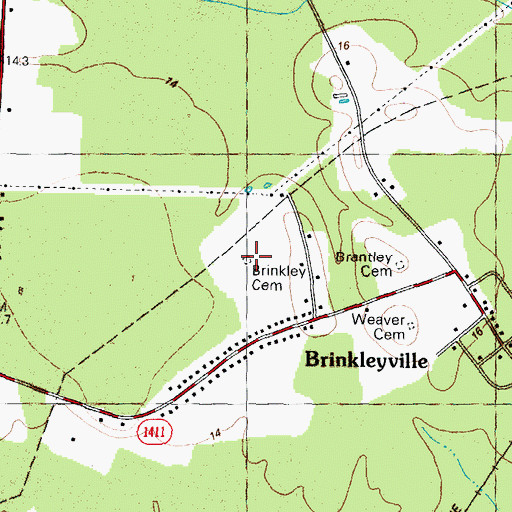 Topographic Map of Brinkley Cemetery, NC