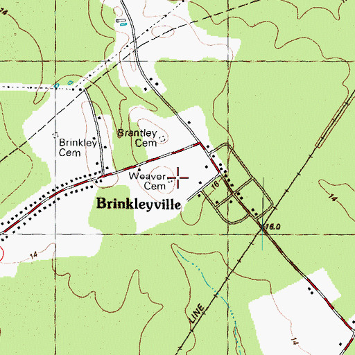Topographic Map of Weaver Cemetery, NC