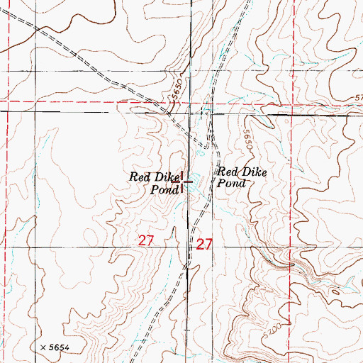 Topographic Map of Red Dike Pond, AZ