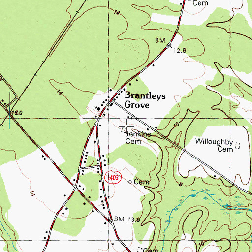 Topographic Map of Jenkins Cemetery, NC