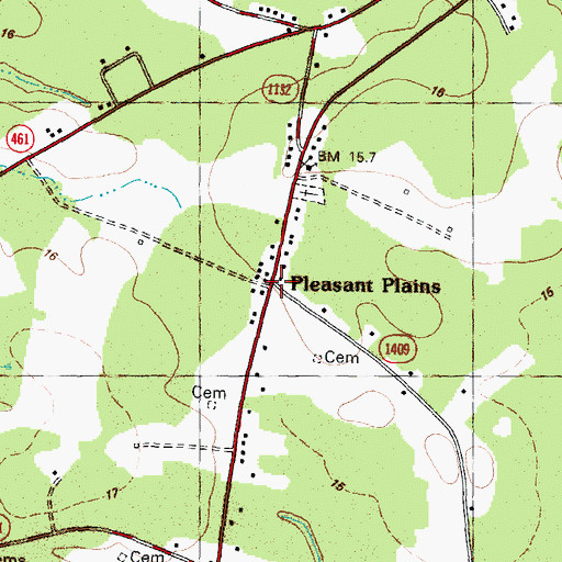 Topographic Map of Pleasant Plains, NC