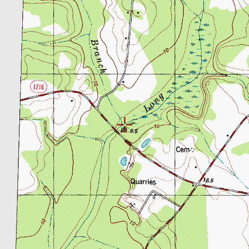 Topographic Map of Keith Branch, NC