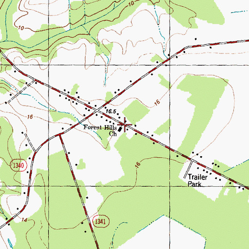 Topographic Map of Forest Hills Church, NC