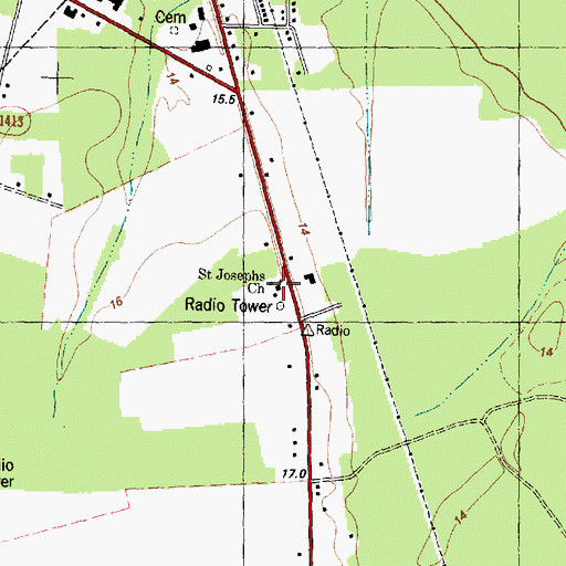 Topographic Map of Saint Josephs Church, NC
