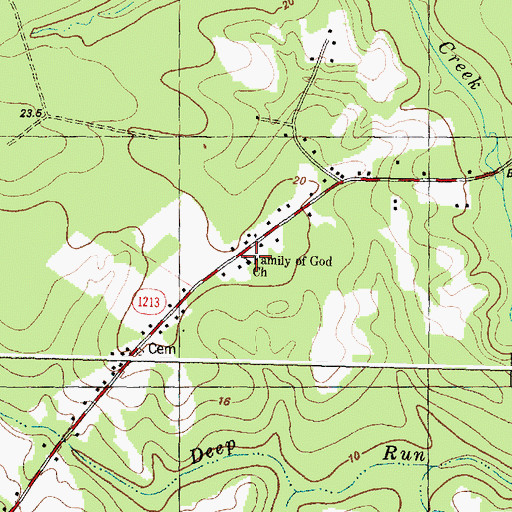Topographic Map of Family of God Church, NC