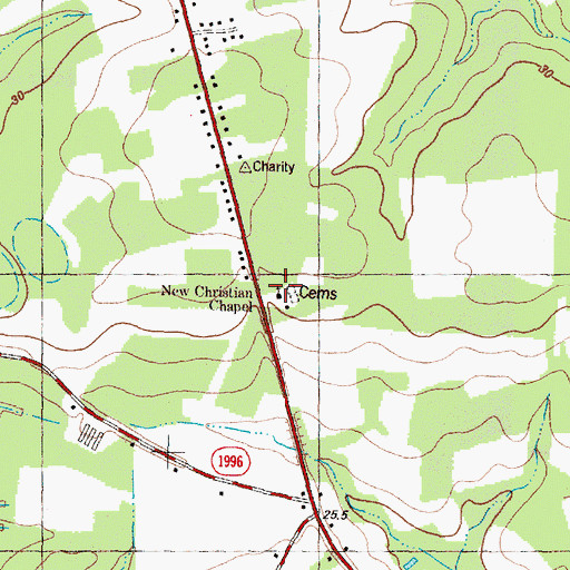 Topographic Map of New Christian Chapel, NC