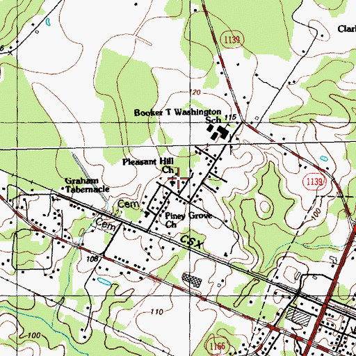 Topographic Map of Pleasant Hill Church, NC