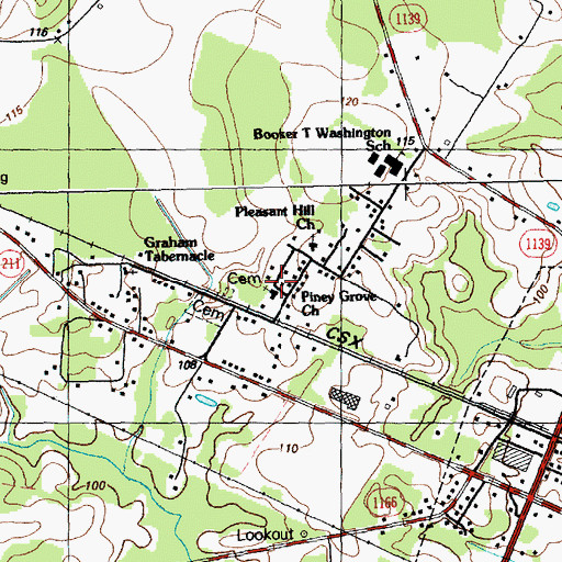 Topographic Map of Piney Grove Church, NC
