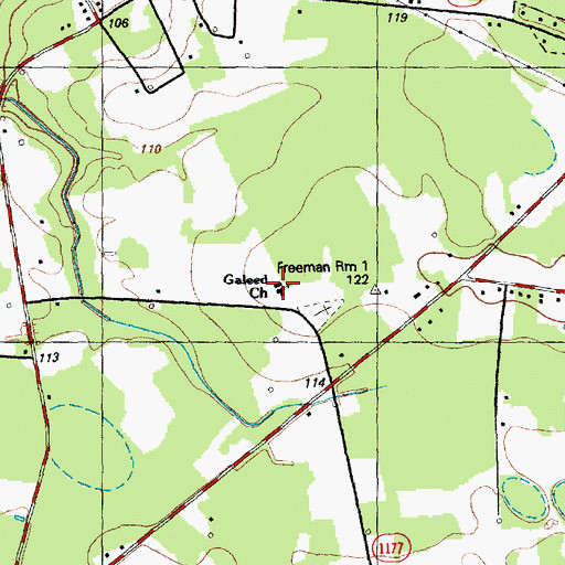 Topographic Map of Galeed Church, NC