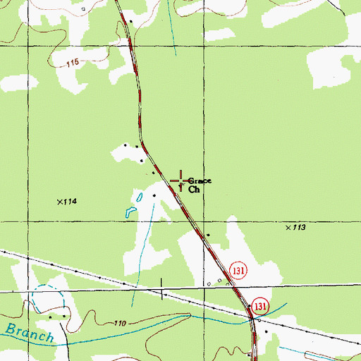 Topographic Map of Grace Church, NC