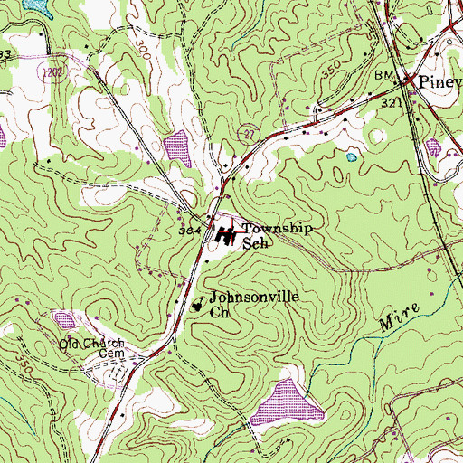 Topographic Map of Township School, NC