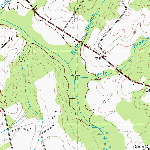 Topographic Map of Peele Branch, NC