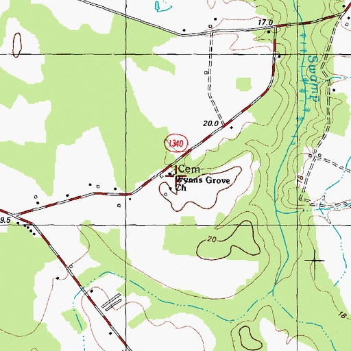 Topographic Map of Wynns Grove Church, NC