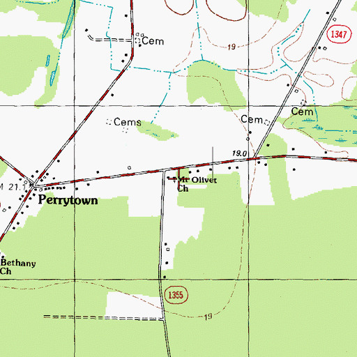 Topographic Map of Mount Olivet Church, NC