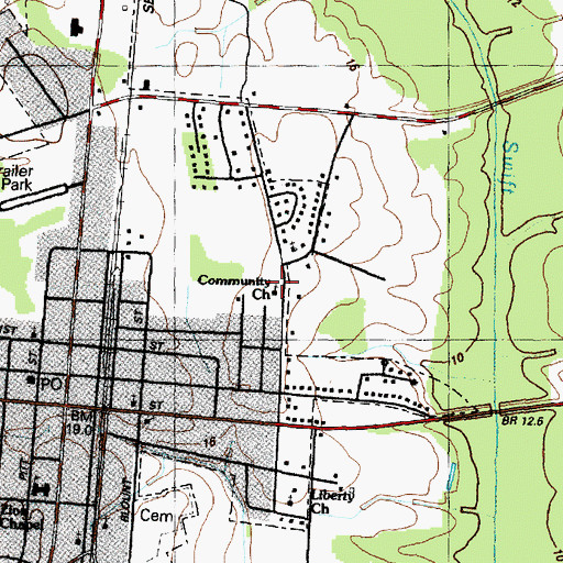 Topographic Map of Community Church, NC