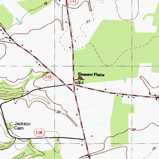 Topographic Map of Pleasant Plains Church, NC