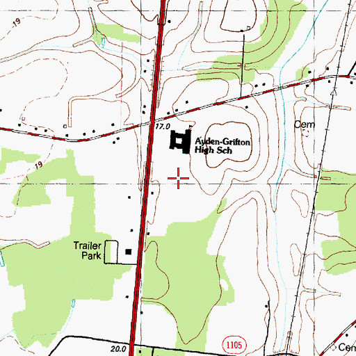 Topographic Map of Ayden-Grifton High School, NC
