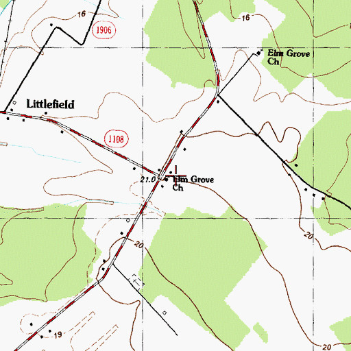 Topographic Map of Elm Grove Church, NC