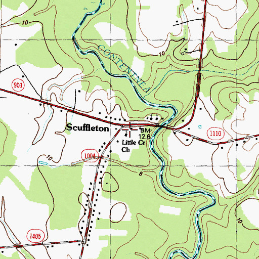 Topographic Map of Little Creek Church, NC