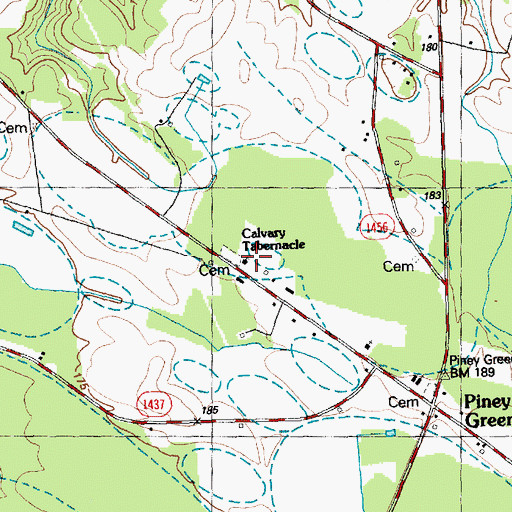 Topographic Map of Calvary Tabernacle, NC