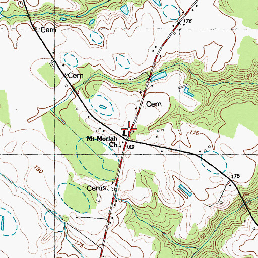 Topographic Map of Mount Moriah Church, NC
