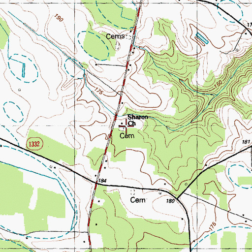 Topographic Map of Sharon Church, NC