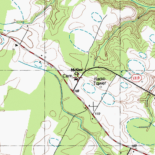 Topographic Map of McGee Church, NC
