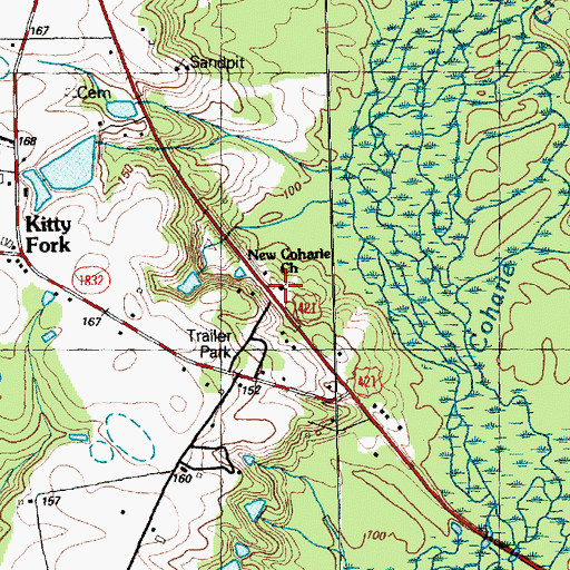 Topographic Map of New Coharie Church, NC