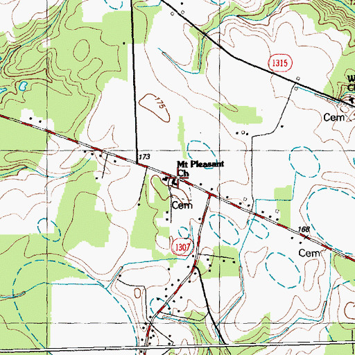 Topographic Map of Mount Pleasant Church, NC