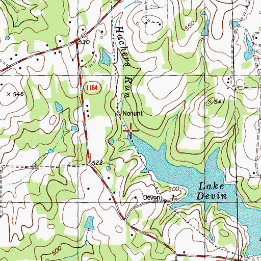 Topographic Map of Hachers Run, NC