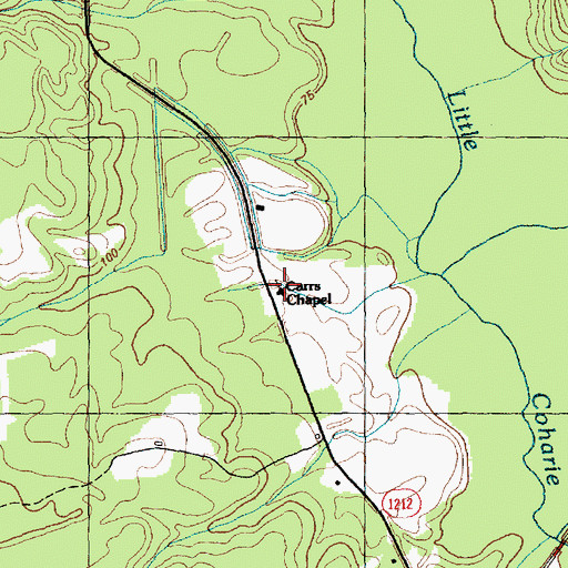 Topographic Map of Carrs Chapel, NC