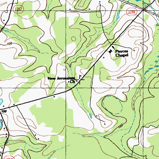 Topographic Map of New Jerusalem Church, NC