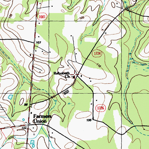 Topographic Map of Rehoboth Church, NC