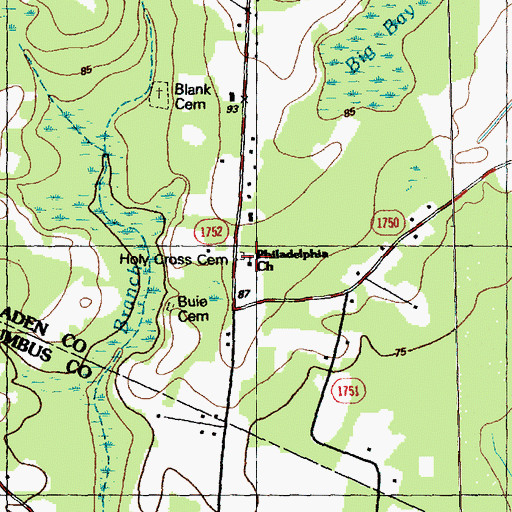 Topographic Map of Philadelphia Church, NC