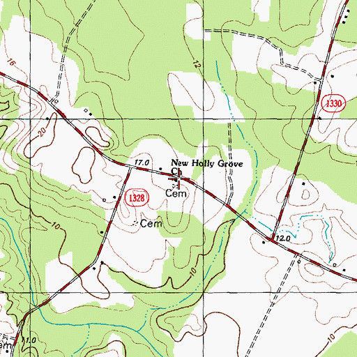 Topographic Map of New Holly Grove Church, NC