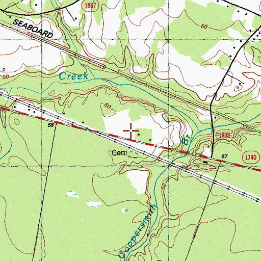 Topographic Map of Acme Delco Elementary School, NC