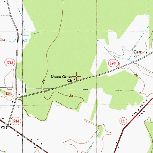 Topographic Map of Union Grove Church, NC