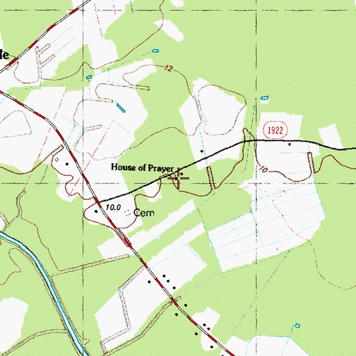 Topographic Map of House of Prayer, NC