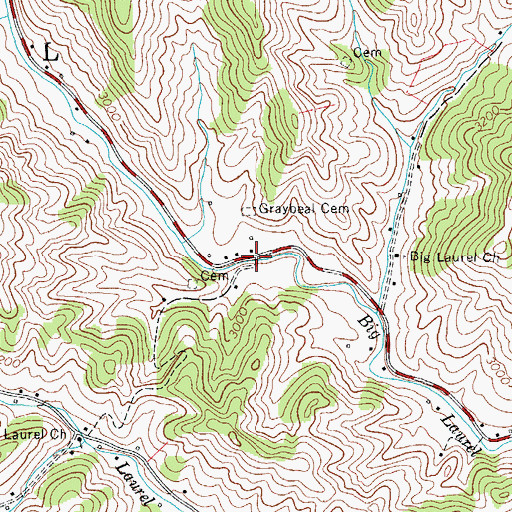Topographic Map of Graybeal (historical), NC