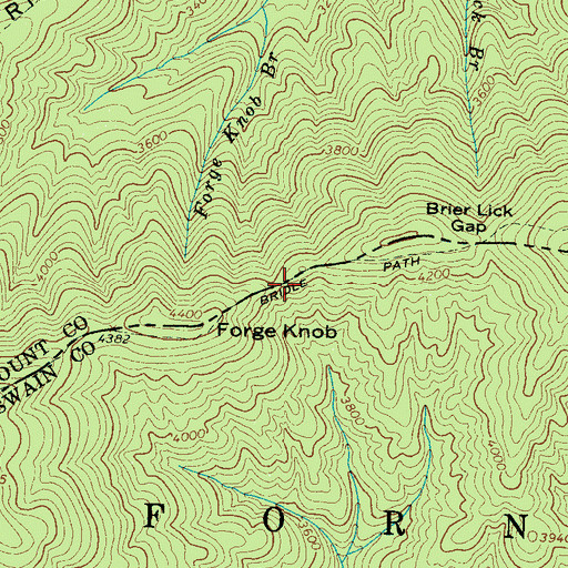 Topographic Map of Cold Spring Gap, NC