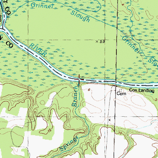 Topographic Map of Alum Springs Branch, NC