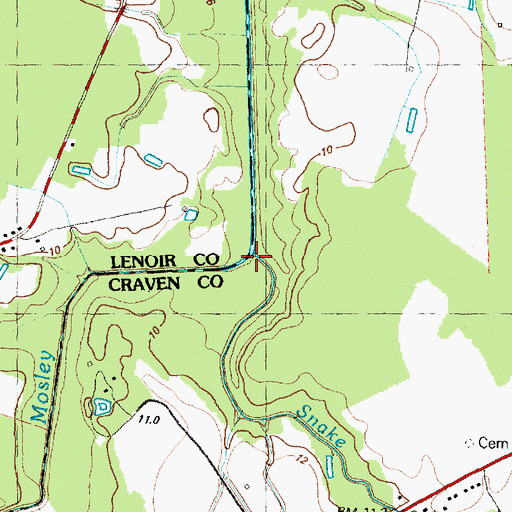 Topographic Map of Snake Hole Branch, NC