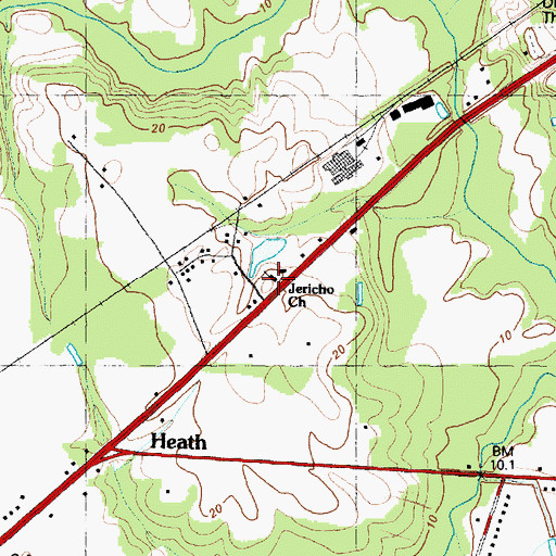 Topographic Map of Jericho Church, NC