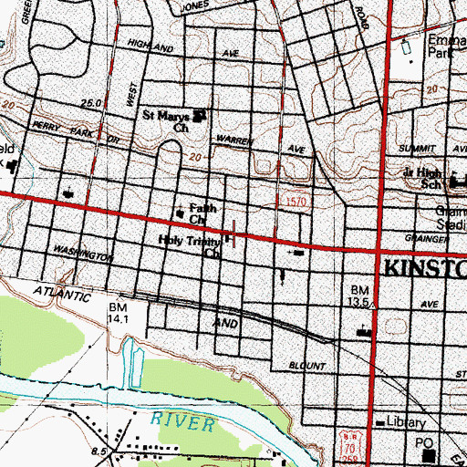 Topographic Map of Holy Trinity Church, NC