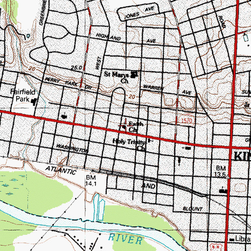 Topographic Map of Faith Church, NC