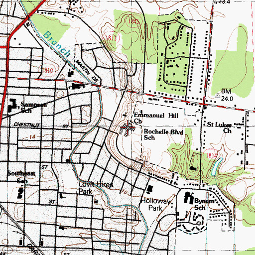 Topographic Map of Rochelle Blvd School, NC
